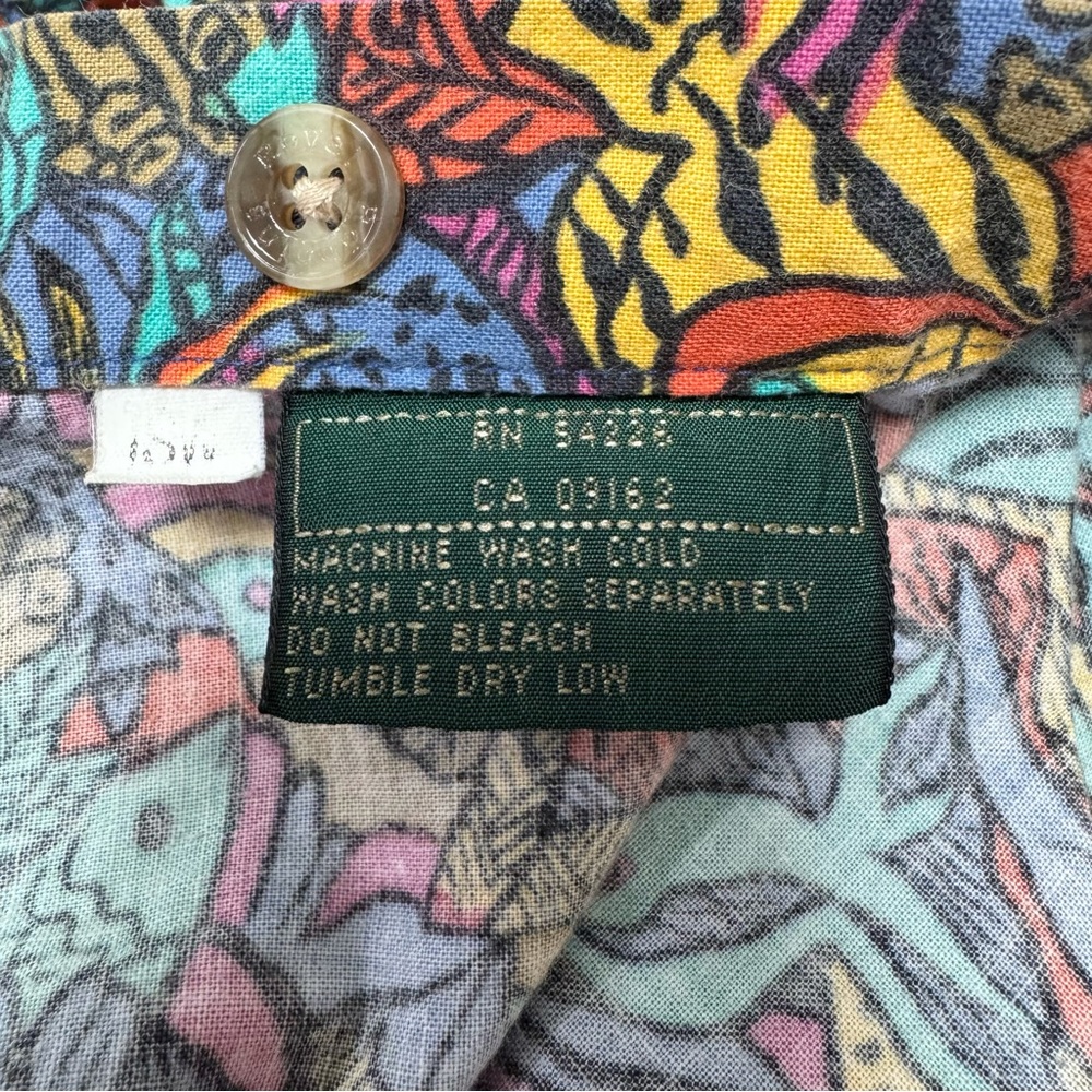 Vintage Royal Robbins World 90s Abstract Tropical Fish Button Down Shirt - Picture 10 of 10